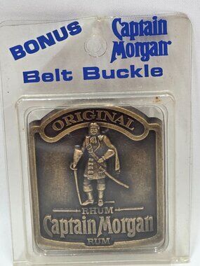 Captain Morgan Rum Brass Belt Buckle In Package The Legend Lives On 1990s